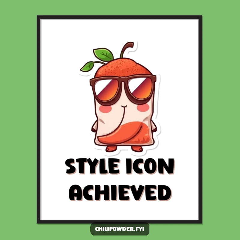 Funny Cool Chili Powder Poster - Iconic Spice Character Wall Art!