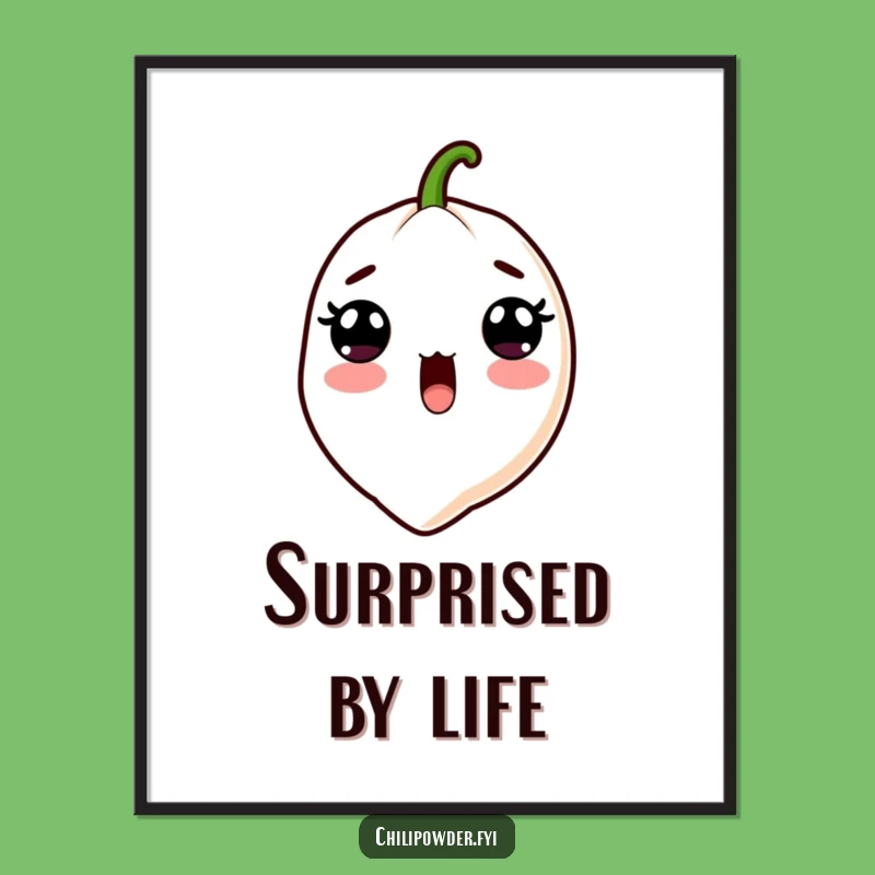 Funny Kawaii Chili Powder Surprise Poster - Hilarious Spicy Wall Art Gift