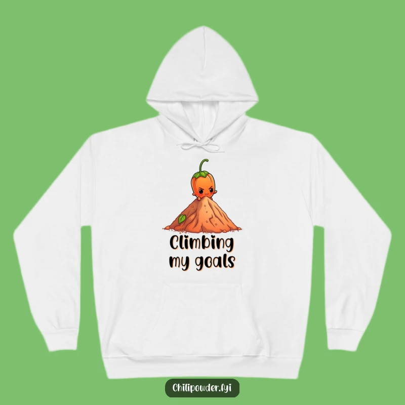 Cozy Funny Chili Climber Hoodie: Warmth for Your Ambitious Journey