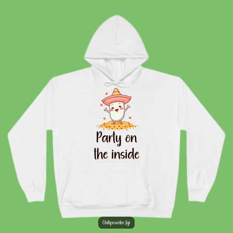 Cozy Funny Dancing Chili Powder Sombrero Hoodie: Fiesta Warmth Gift