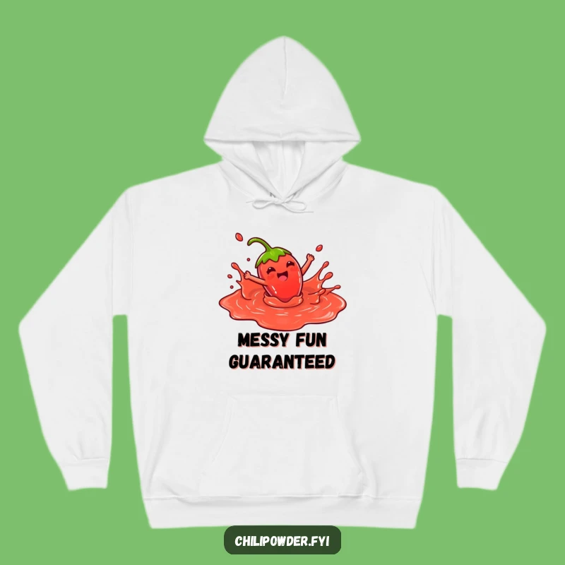 Funny Kawaii Chili Splash Hoodie: Joyful Sauce Lover Gift