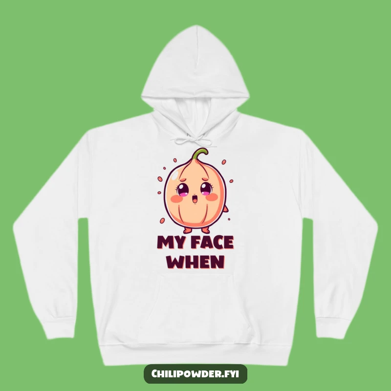 Cozy Funny Shocked Chili Powder Hoodie: Cartoon Surprise Warmth Gift
