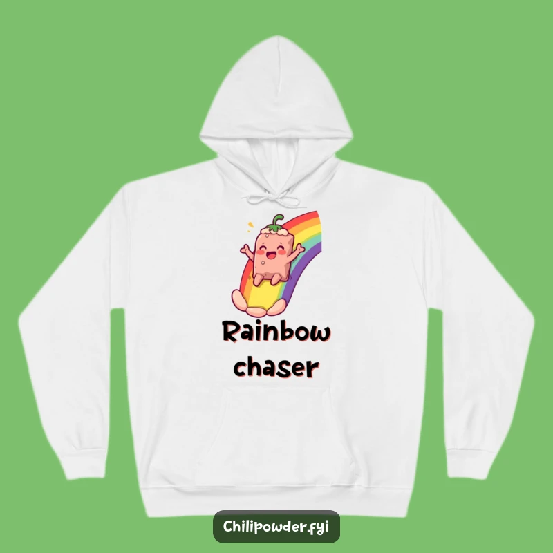 Funny Rainbow Slide Chili Powder Hoodie - Cozy Spice Character Adventure!
