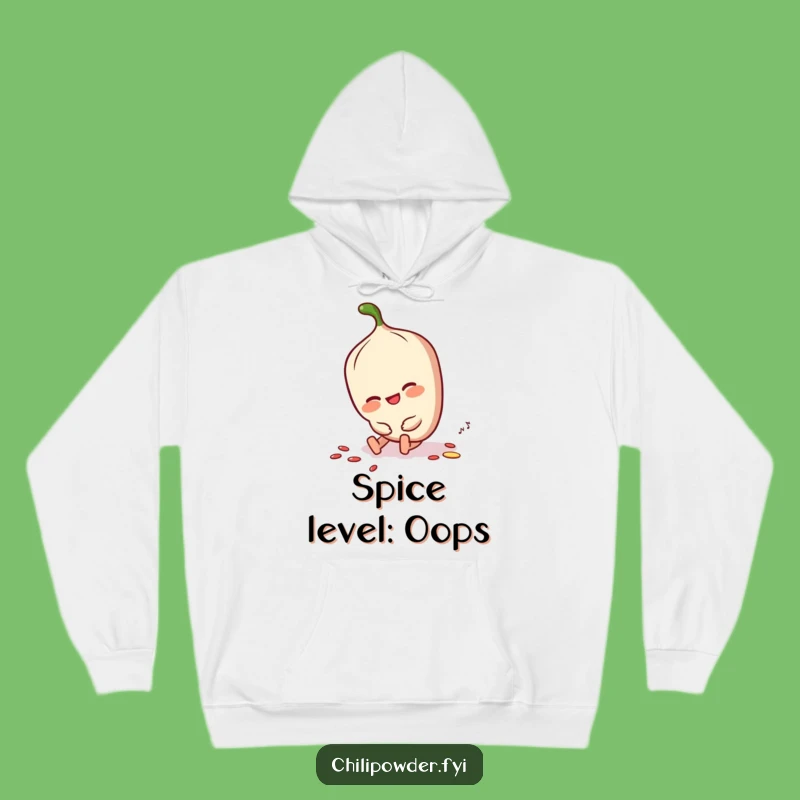 Funny Chili Powder Dusting Off Hoodie - Cozy Spice Character Sweatshirt