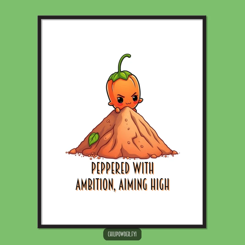 Determined Chili Climb Free Printable Wall Art - Funny Downloadable Decor