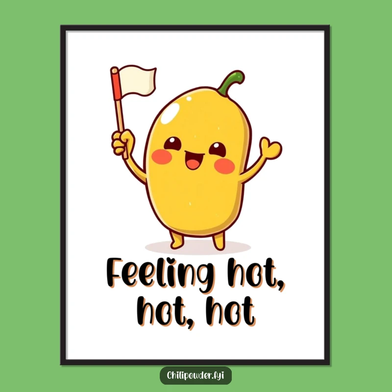 Free Printable Wall Art: Chili Powder Flag Wave Funny Downloadable Decor