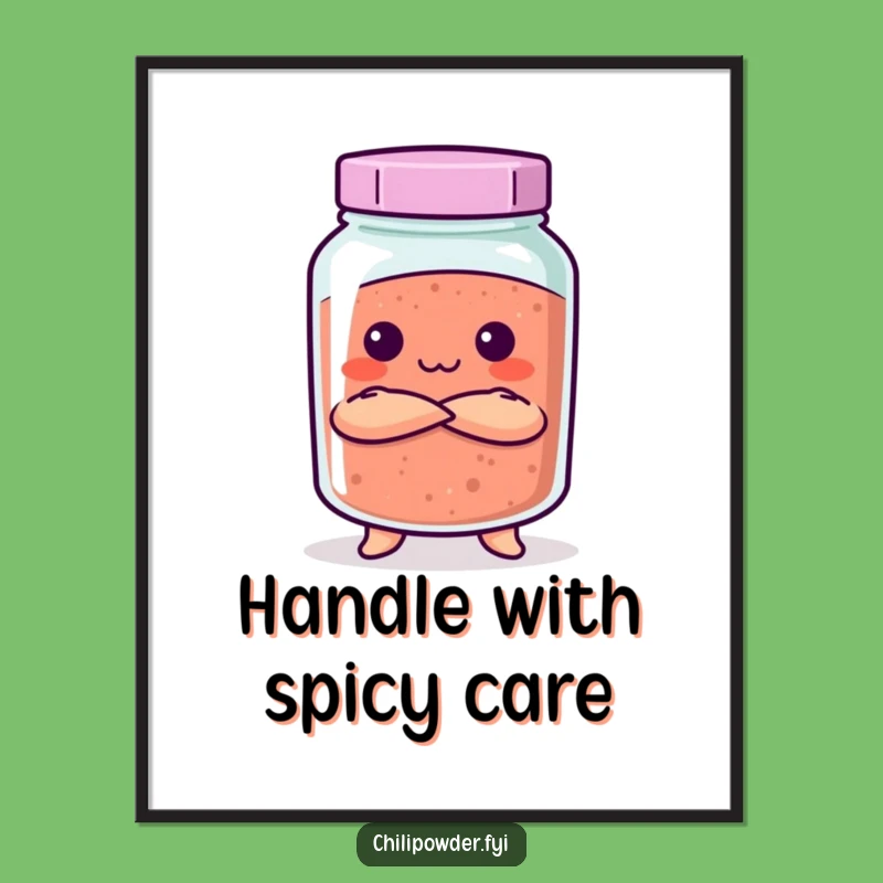 Free Printable Wall Art: Stern Kawaii Chili Jar, Funny Downloadable Decor!