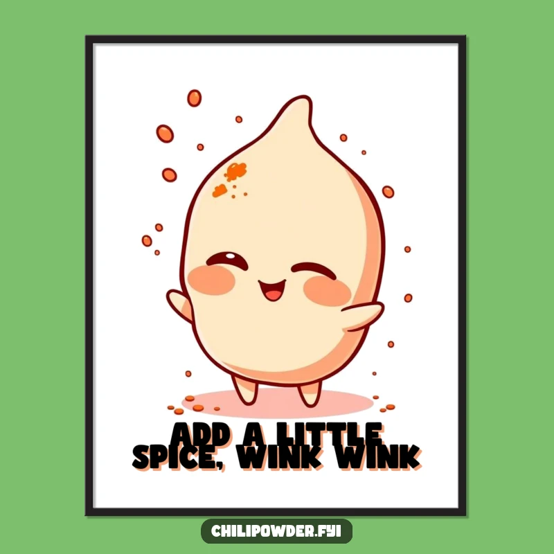 Free Printable Wall Art: Winking Chili Powder, Quirky Downloadable Spice Decor
