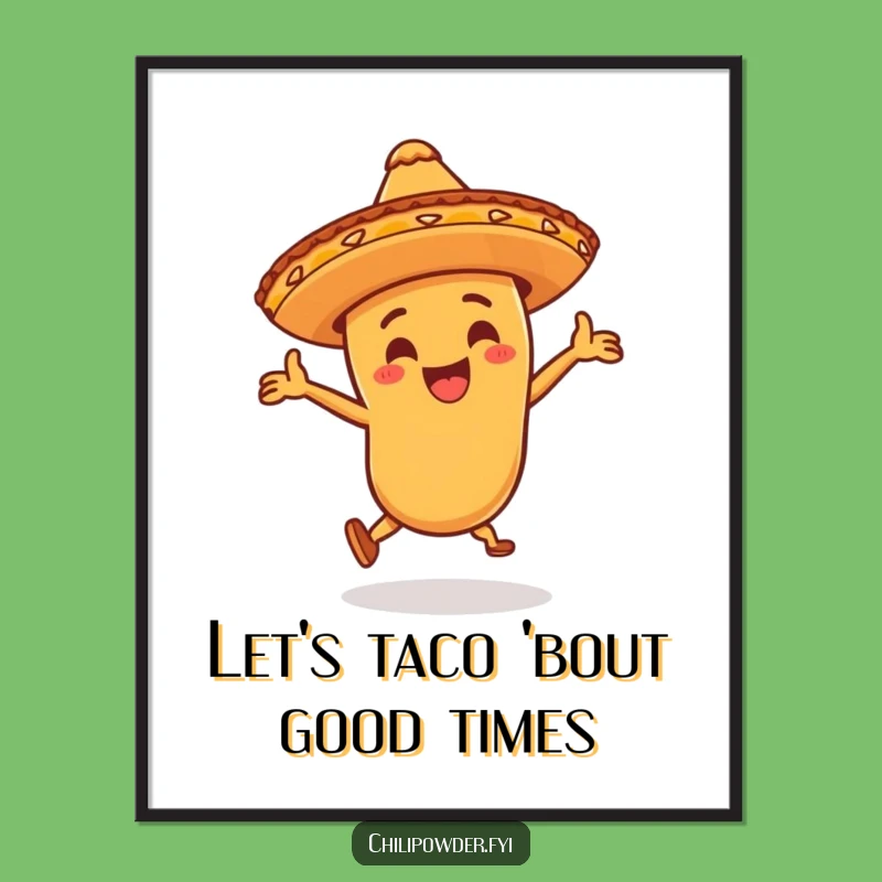 Funny Free Printable Wall Art: Chili Pepper Fiesta Dancer, Downloadable Art