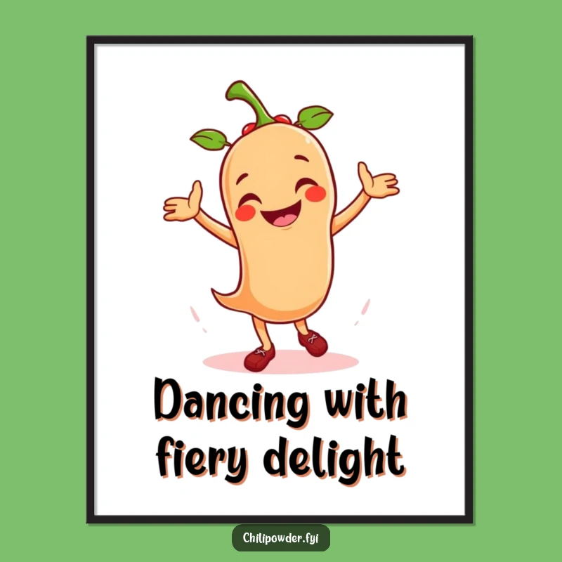 Funny Free Printable Wall Art: Energetic Salsa Chili Powder Dancer Decor
