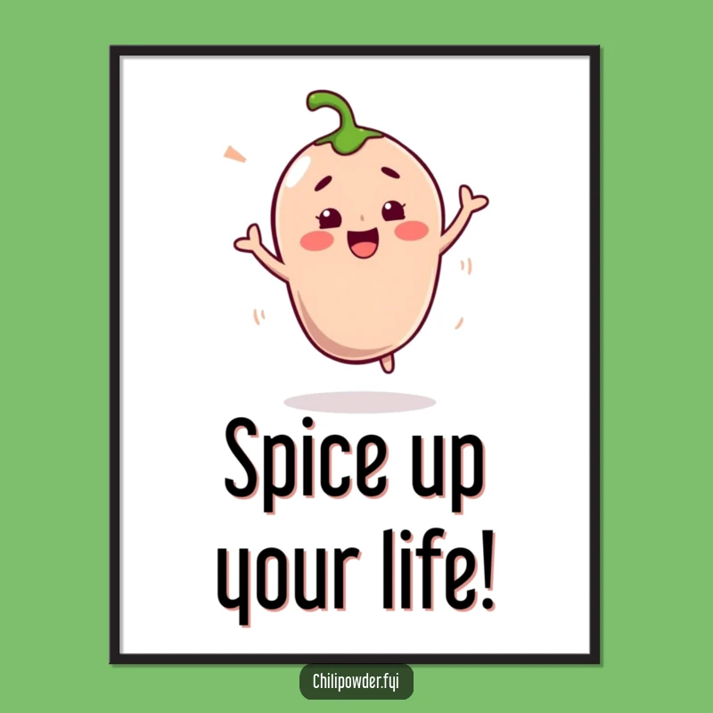 Funny Free Printable Wall Art: Kawaii Chili Shimmy Dancer - Downloadable Decor