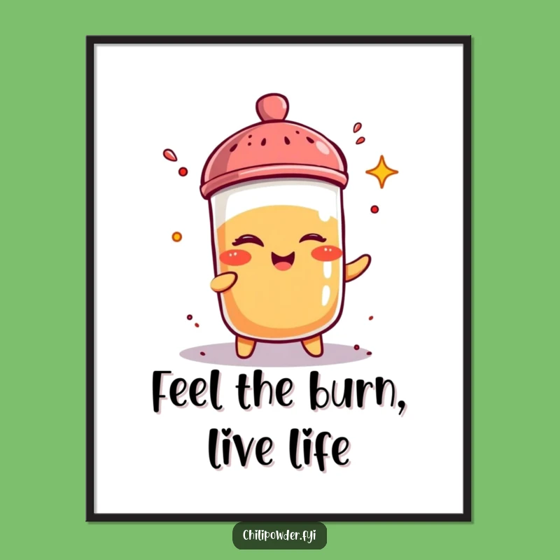 Funny Free Printable Wall Art: Winking Chili Powder Shaker Spicy Downloadable Art Gift