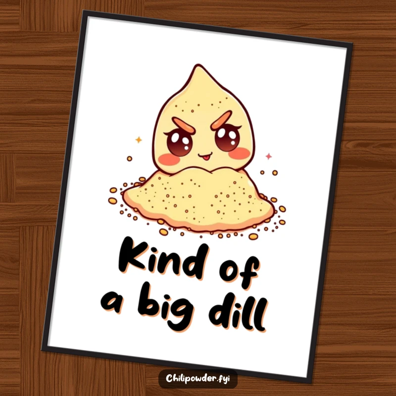 Funny Free Printable Wall Art of a chili powder pile winking naughtily with big googly eyes.