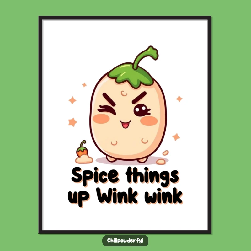 Funny Free Printable Wall Art: Mischievous Kawaii Chili Winker for Playful Decor