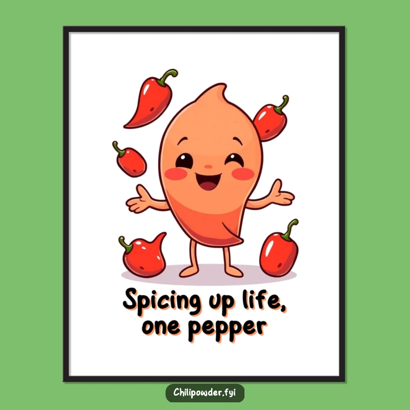 Free Printable Wall Art: Juggling Chili Powder Funny Downloadable Decor