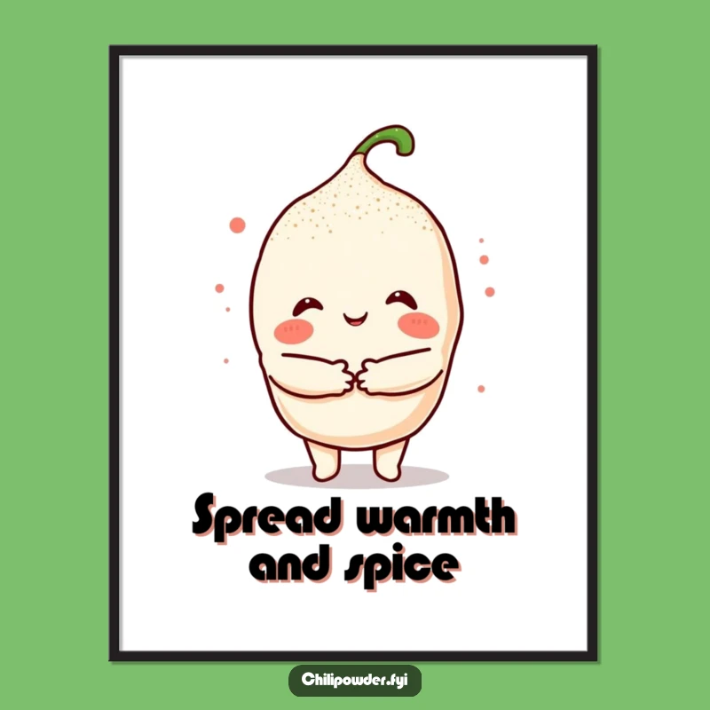 Funny Free Printable Wall Art: Kawaii Chili's Hug - Cozy Downloadable Decor