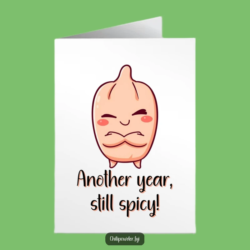 Free Printable Funny Birthday Card: Winking Chili w/ Grin