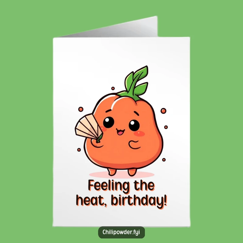 Free Printable Birthday Card: Hot Kawaii Chili Fan, Funny Downloadable Gift!