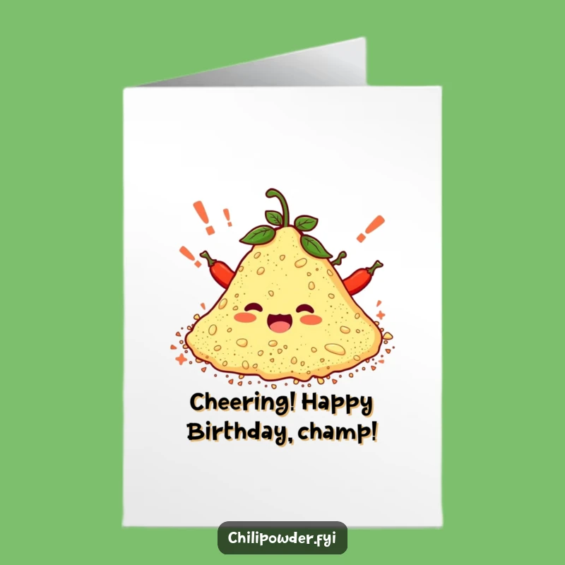 Free Printable Birthday Card: Cheering Chili Pile - Enthusiastic Downloadable Gift