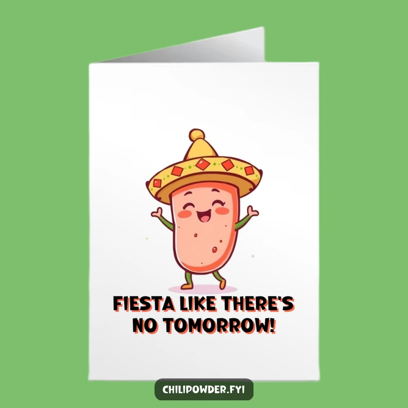 Free Printable Birthday Card: Festive Kawaii Chili Fiesta for a Joyful Celebration