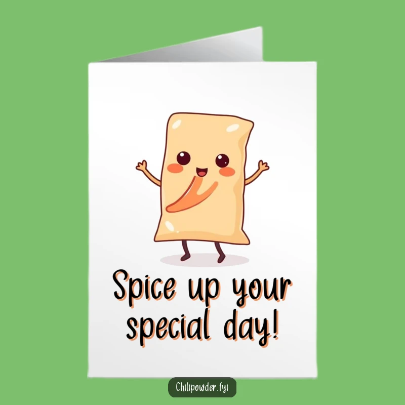 Free Printable Birthday Card: Kawaii Chili Salsa Dancer, Funny Downloadable Gift Idea!