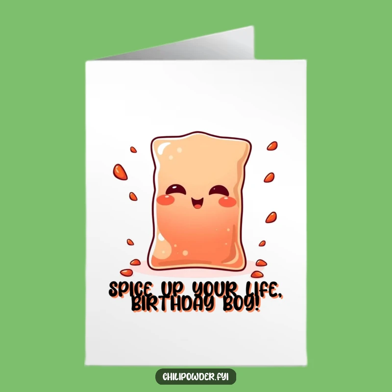 Free Printable Birthday Card: Winking Kawaii Chili Pouch Funny Downloadable Gift