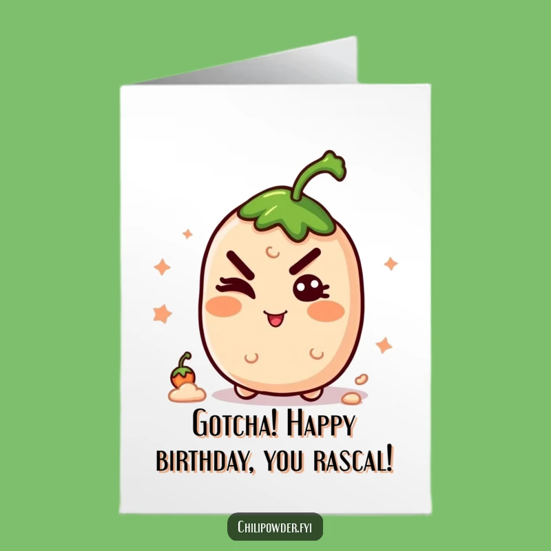 Free Printable Birthday Card: Winking Kawaii Chili for a Cheeky Birthday Wish