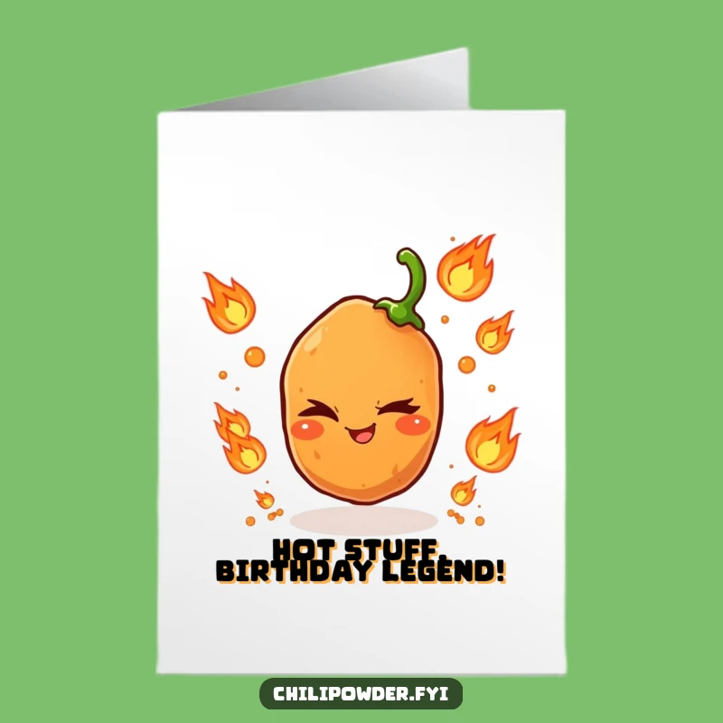 Free Printable Birthday Card: Winking Chili Juggler Downloadable Fun