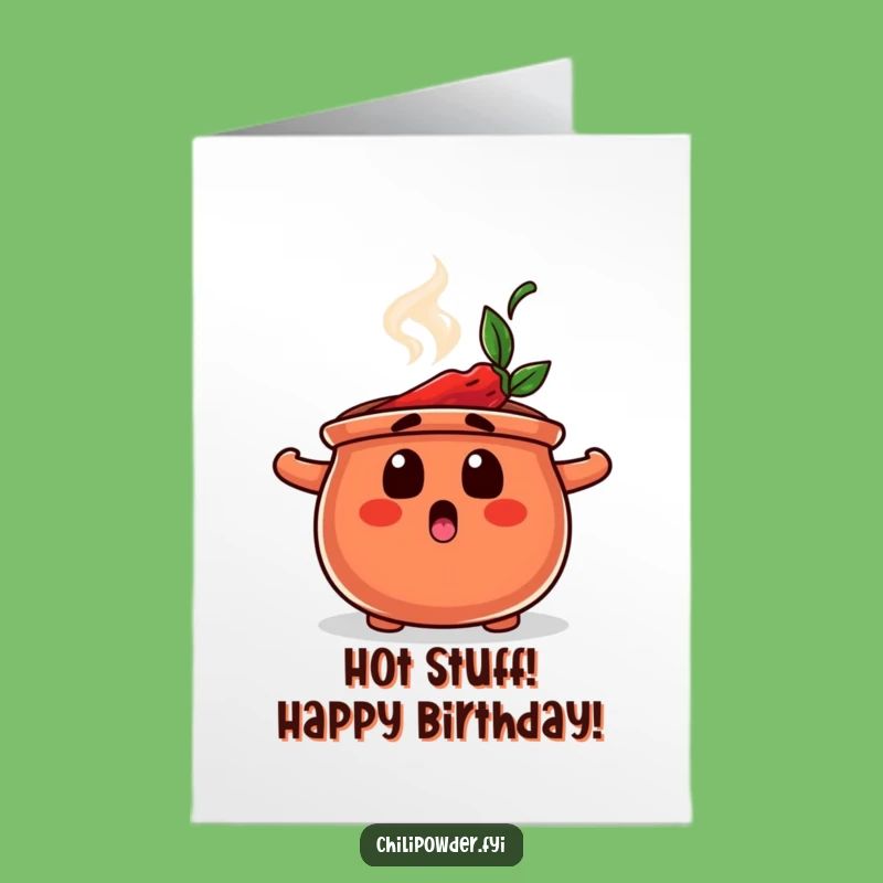 Free Printable Birthday Card: Surprised Chili Pot - Shockingly Funny Downloadable Gift