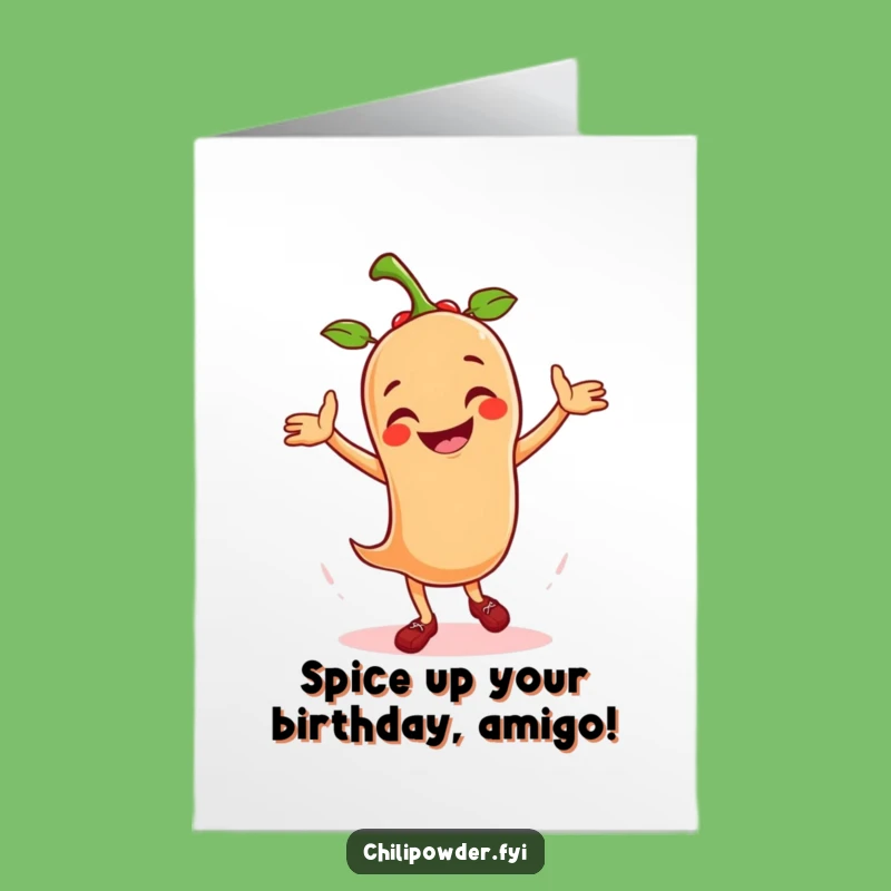 Free Printable Birthday Card: Funny Salsa Chili Dancer Downloadable Gift