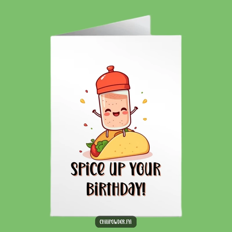 Free Printable Birthday Card: Spicy Chili's Taco Party, Funny Downloadable Gift