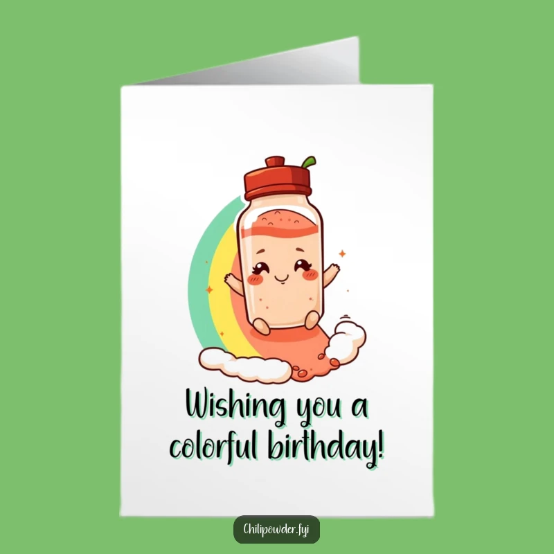 Free Printable Birthday Card: Rainbow Chili Shaker Downloadable Fun