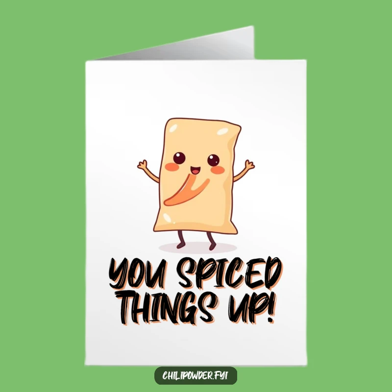 Free Printable Congrats Card: Kawaii Chili Dancer, Celebrate with Humor!