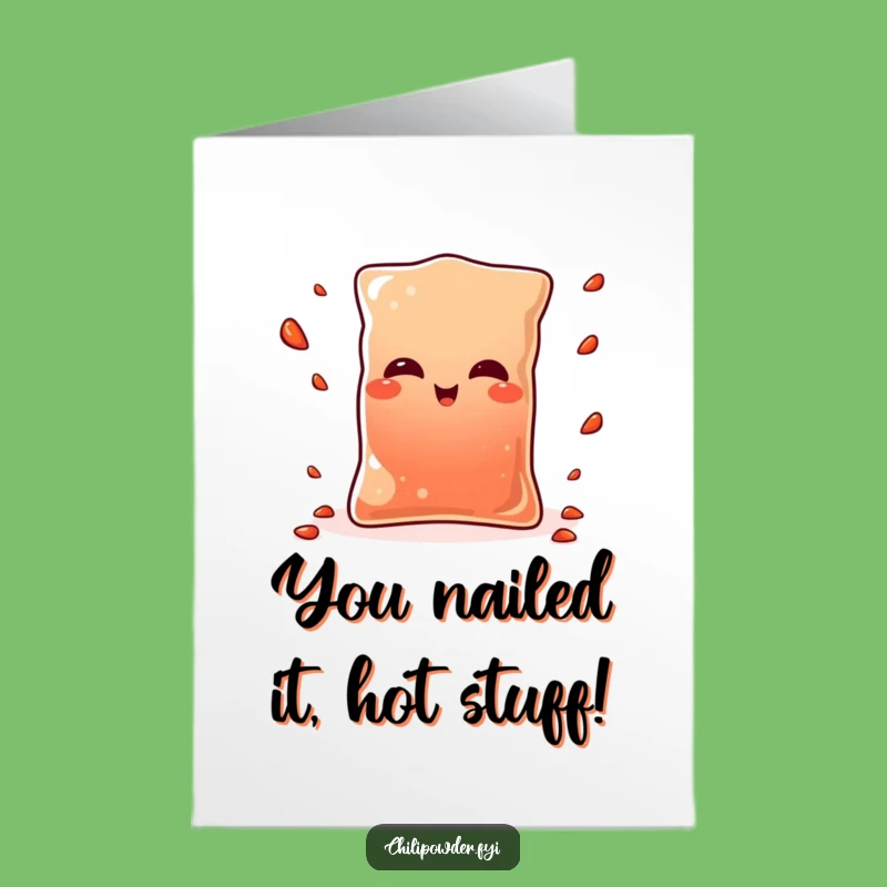 Free Printable Congrats Card: Kawaii Chili Pouch Juggling Success Funny Downloadable Gift