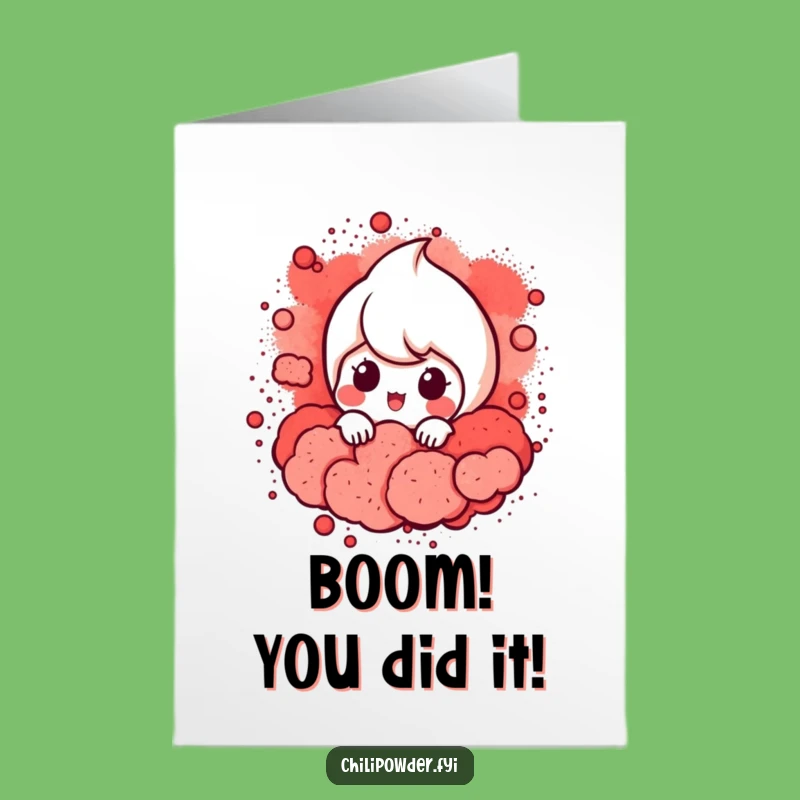 Free Printable Congrats Card: Peeking Chili Funny Downloadable Celebration