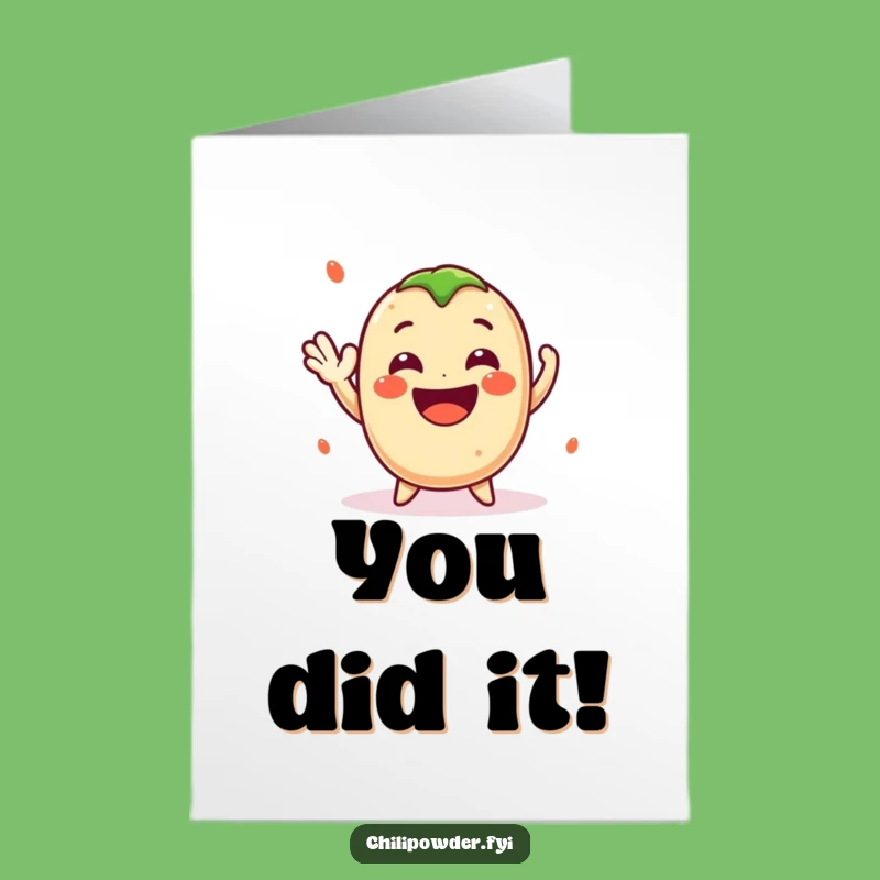 Joyful Free Printable Congrats Card: Kawaii Chili Powder Wave for Success