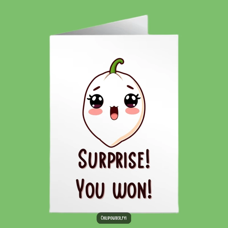 Shocking Free Printable Congrats Card: Kawaii Chili Surprise for Big News