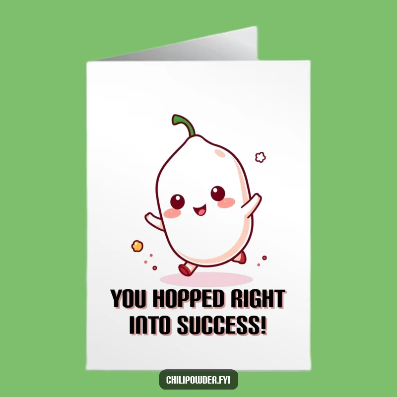 Free Printable Congrats Card: Kawaii Chili Shaker's Victory Hop for Your Success