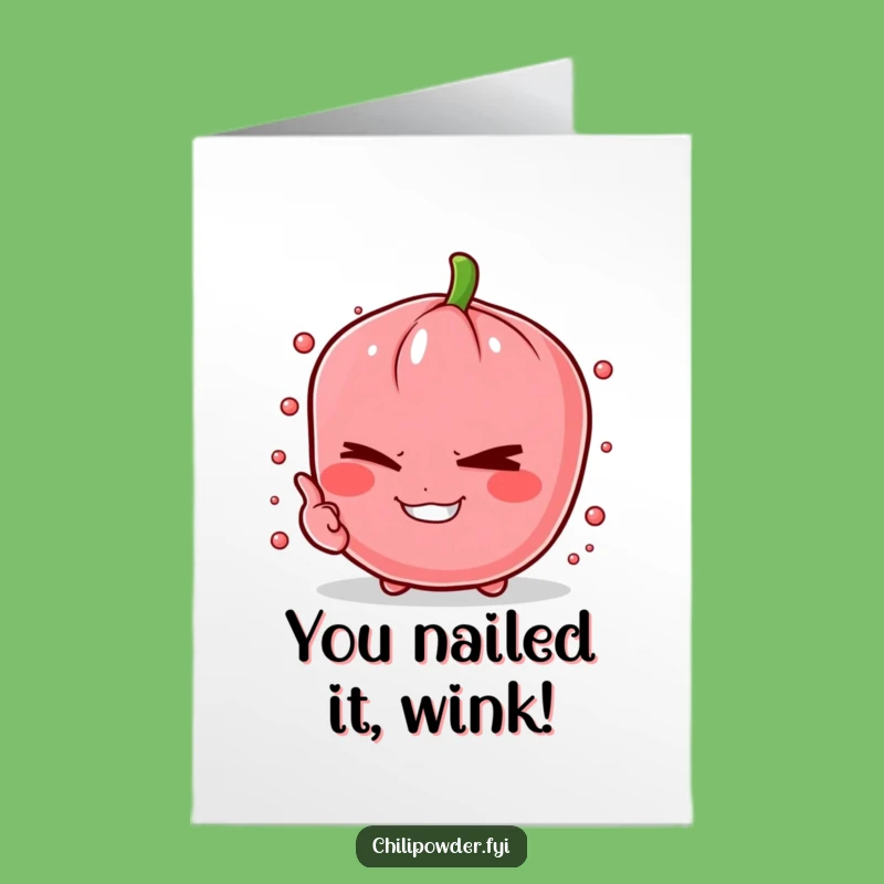 Free Printable Congrats Card: Mischievous Chili Pinch Winking Downloadable Gift