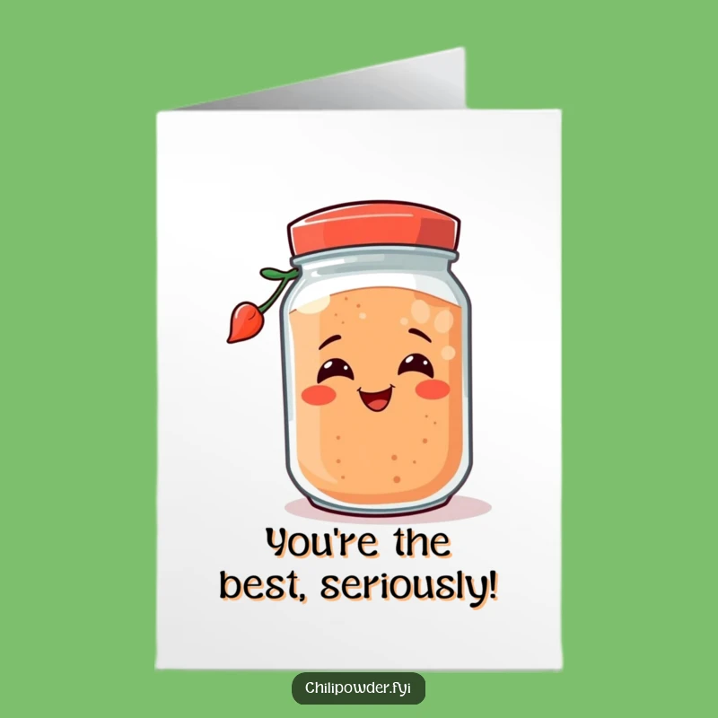 Free Printable Congrats Card: Playful Chili Jar, funny downloadable gift for celebrations