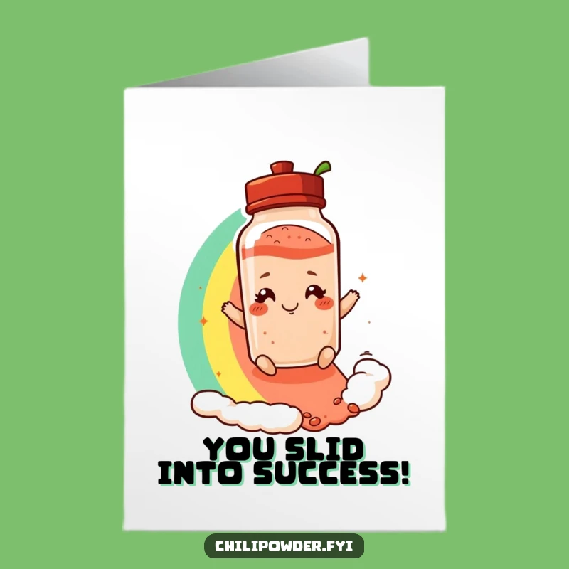 Free Printable Congrats Card: Rainbow Chili Shaker Downloadable Joy