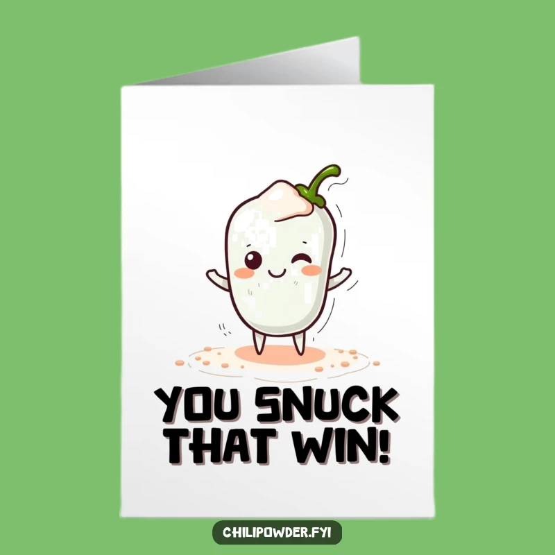 Sneaky Fun Free Printable Congrats Card: Kawaii Chili Powder Tiptoe