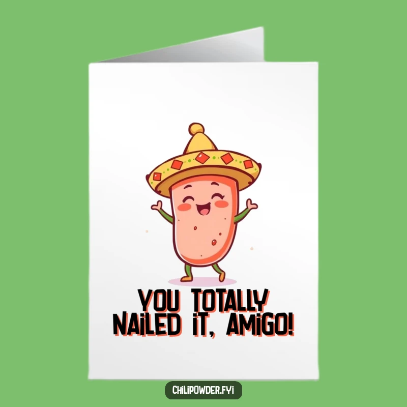 Free Printable Congrats Card: Kawaii Chili Shaker Celebrates Your Big Win with Flair