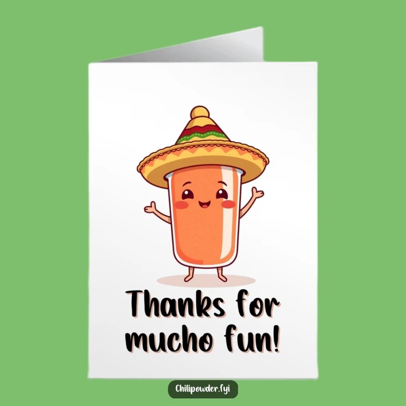 Free Printable Thank You Card: Chili Samba Dancer Expressing Thanks Downloadable Gift