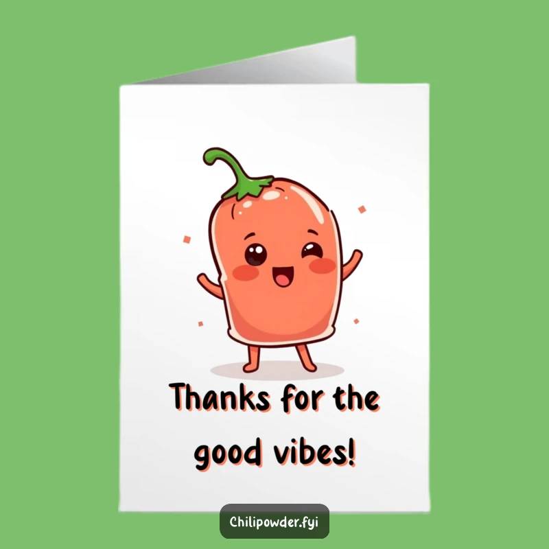 Free Printable Thank You Card: Dancing Chili Pouch Gratitude Funny Downloadable Gift