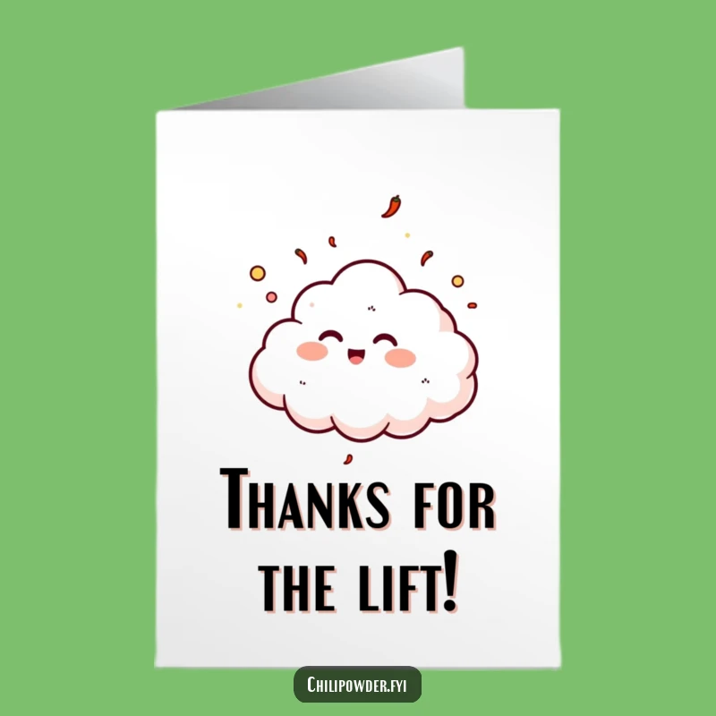 Free Printable Thank You Card: Giggling Chili Cloud Thanks Downloadable Gift