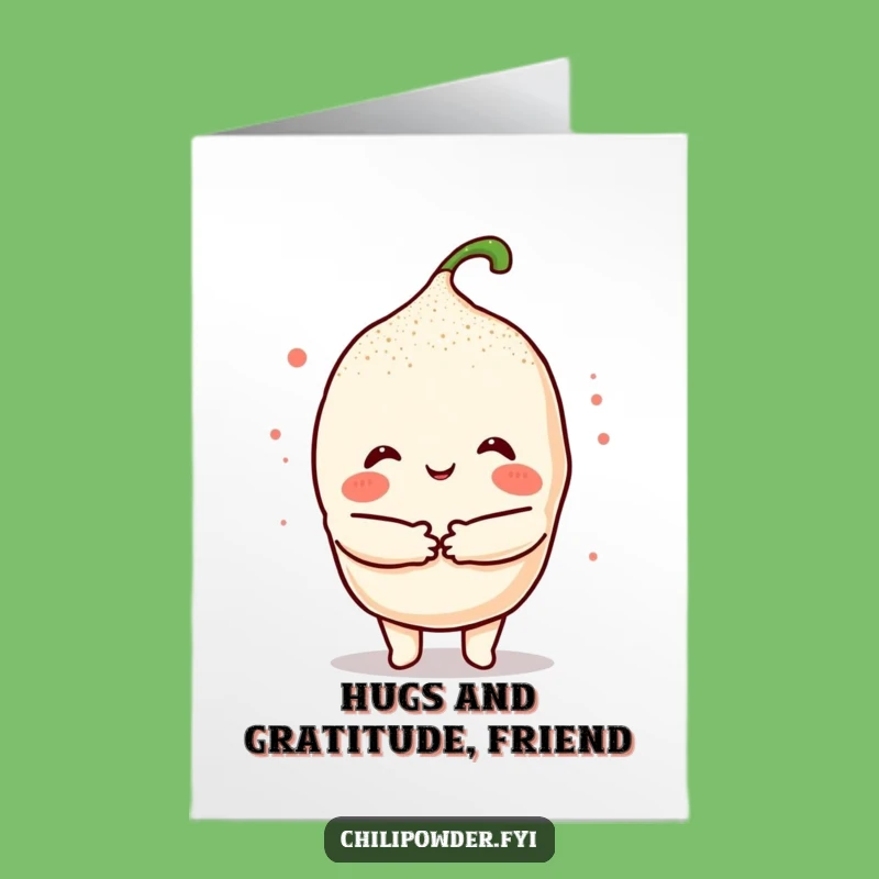 Free Printable Thank You Card: Kawaii Chili's Cozy Hug of Appreciation