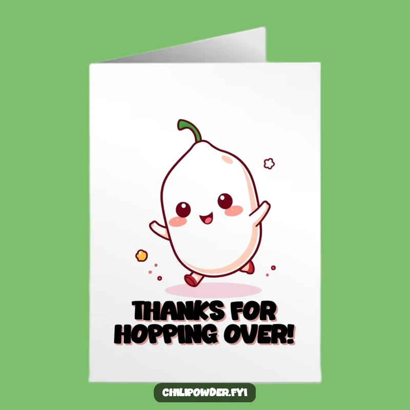 Free Printable Thank You Card: Kawaii Chili Shaker's Thank You Hop Expresses Gratitude