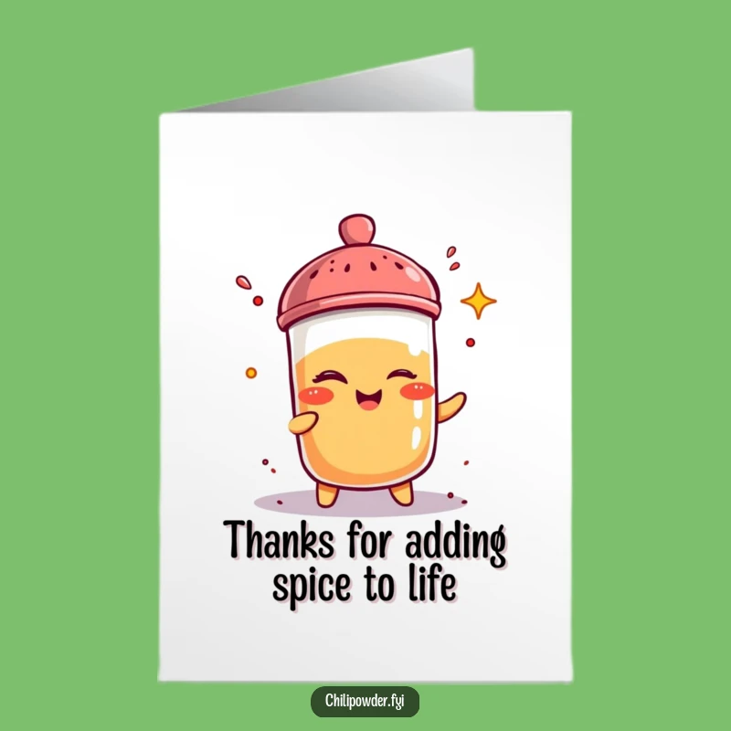 Funny Free Printable Thank You Card: Winking Chili Powder Shaker Spicy Gratitude Download