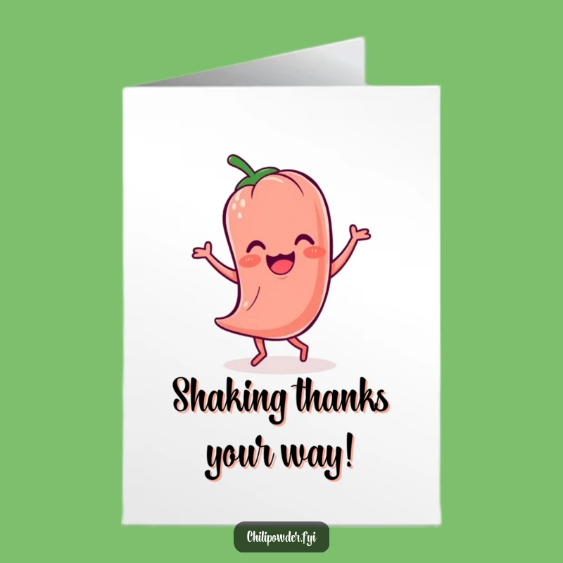 Free Printable Thank You Card: Wobbly Kawaii Chili's Funny Dance - Downloadable Gift
